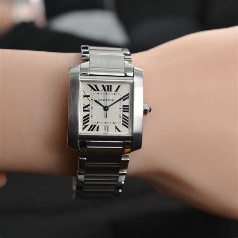 cartier tank stainless steel watch|cartier steel tank francaise.